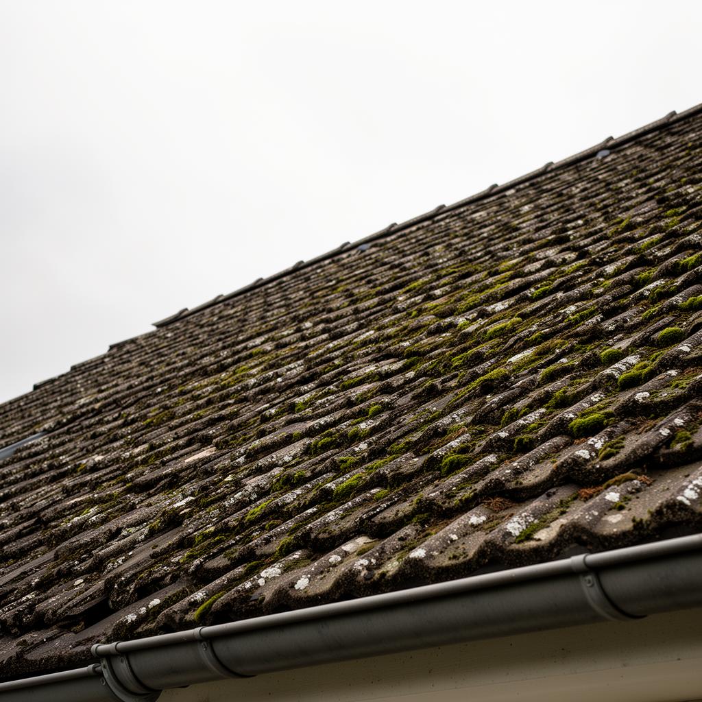 Dach mit Moos und Algenbefall