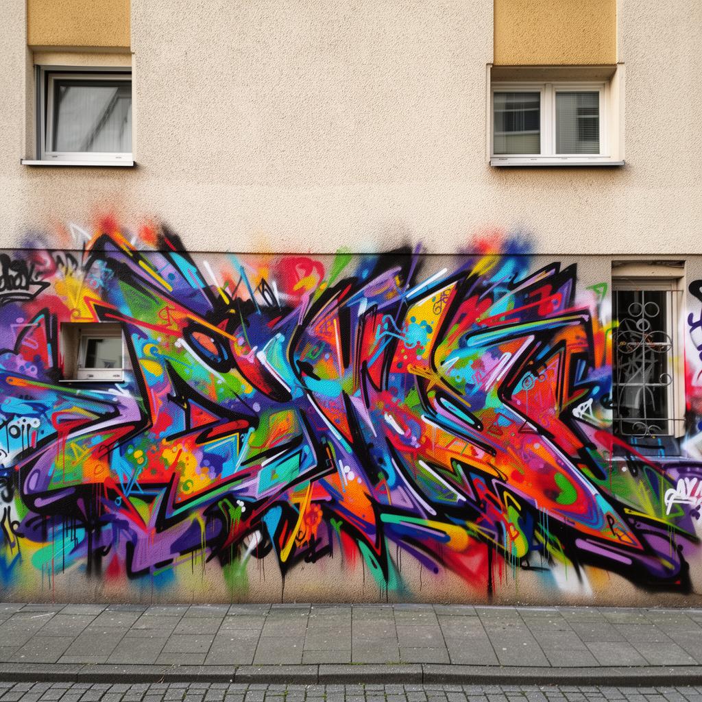 Hauswand mit Graffiti-Vandalismus