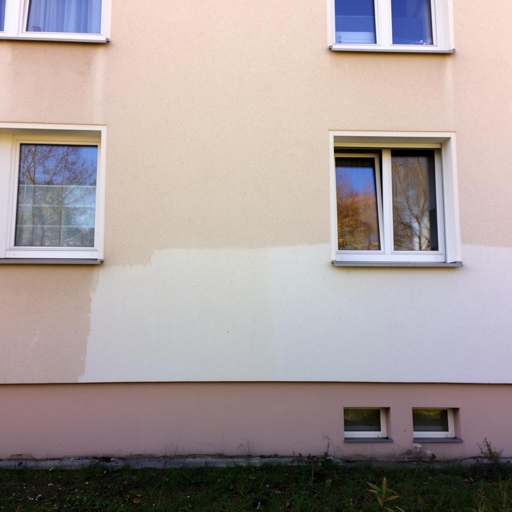 Saubere Fassade nach Graffiti-Entfernung