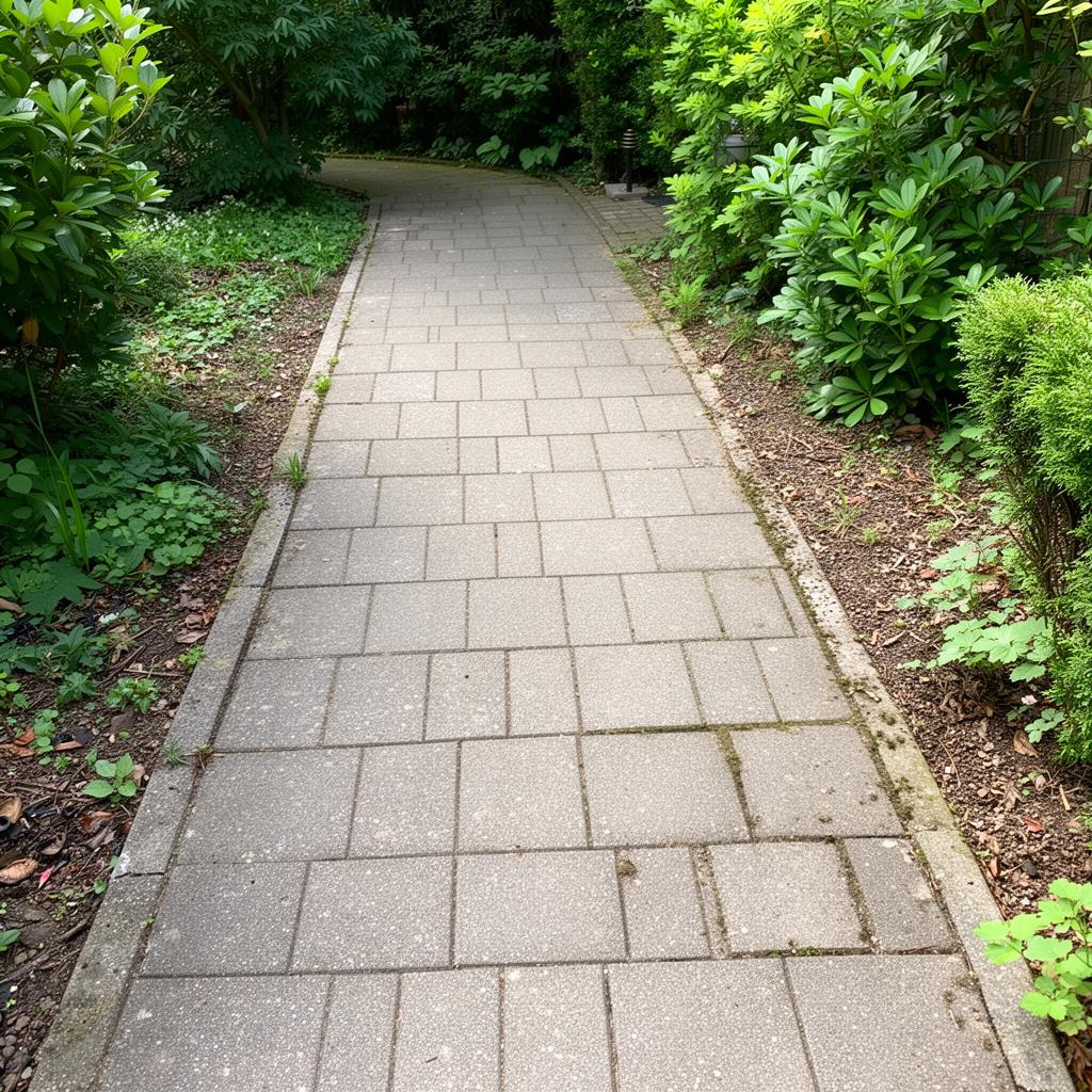 Saubere Fläche nach Grünbelag-Entfernung