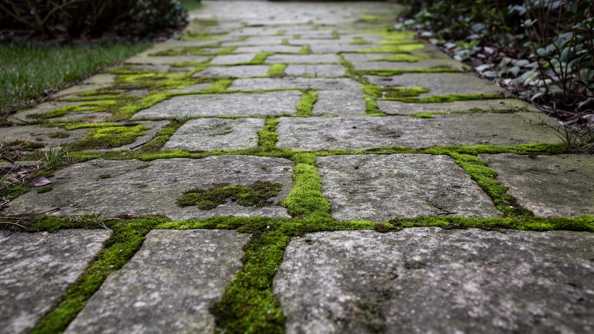Professionelle Grünbelag-Entfernung mit Hochdruckreiniger