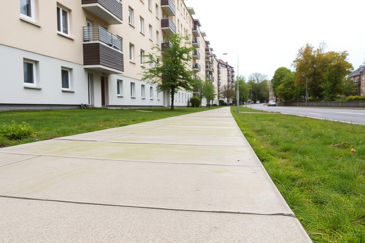 Algen und Grünbelag auf Gehwegen entfernen