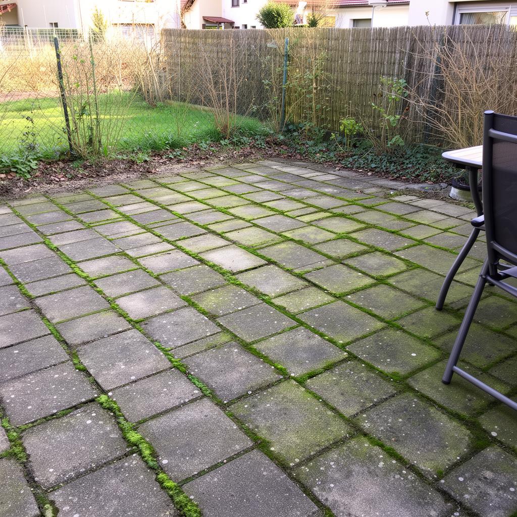 Grünbelag auf der Terrasse entfernen