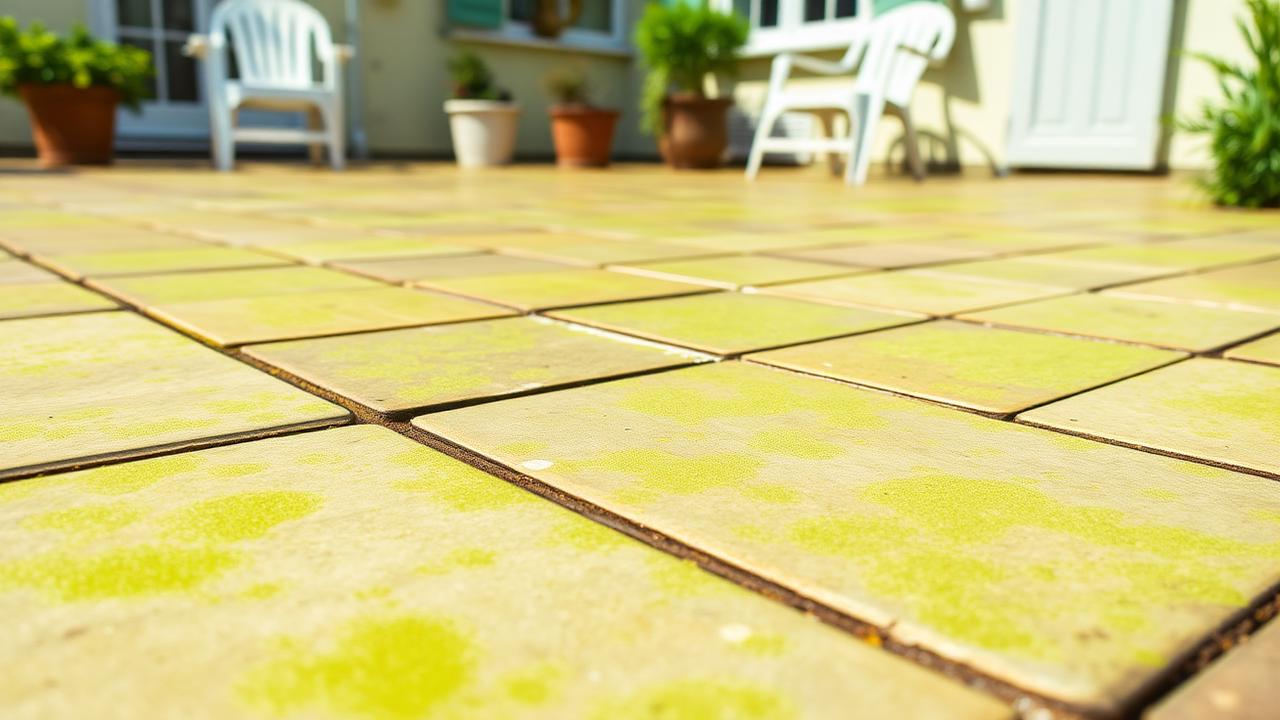 Grünbelag auf der Terrasse entfernen