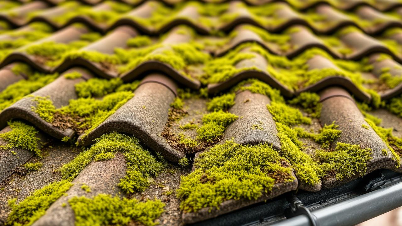 Moos auf dem Dach entfernen