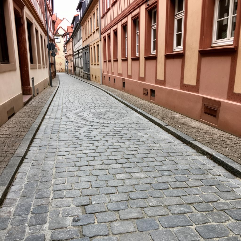 Gepflegter Gehweg in einer Freiberger Wohnsiedlung