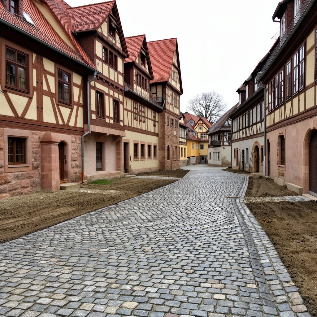 Sauberer Innenhof in der Freiberger Altstadt
